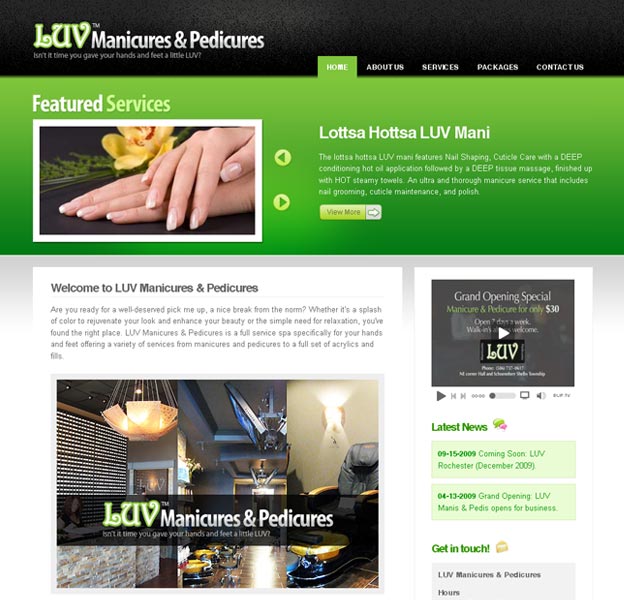 Projects: LUV Manicures & Pedicures, LLC Website